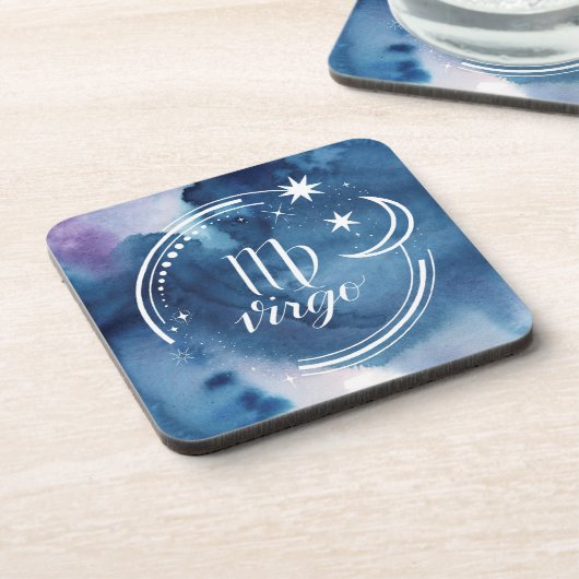 Watercolor Astrology - Virgo コースター (左側)