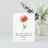 WATERCOLOR AUGUST POPPY BIRTH FLOWER POSTCARD ポストカード (スタンド正面)