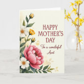 Watercolor Aunt Mothers Day Card カード (黄色い花)