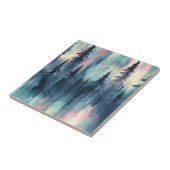 Watercolor Aurora Borealis Forest (2) タイル (側面)