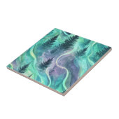 Watercolor Aurora Borealis Forest (5) タイル (側面)