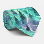 Watercolor Aurora Borealis Forest (5) ネクタイ (ロール)