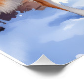 Watercolor Australian Cattle Dog Rustic Garland ポスター (コーナー)