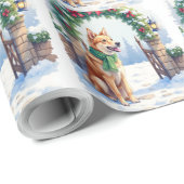 Watercolor Australian Kelpie Countryside Gate ラッピングペーパー (ロールコーナー)