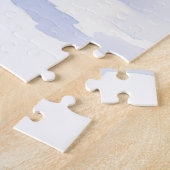 Watercolor Australian Shepherd Glowing Christmas ジグソーパズル (側面)