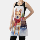 Watercolor Australian Stumpy Tail Cattle Dog エプロン (インサイチュ)