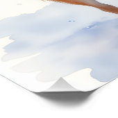 Watercolor Australian Stumpy Tail Cattle Dog ポスター (コーナー)