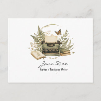 Watercolor Author Postcard, Botanical Floral Fern  ポストカード