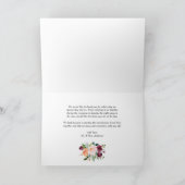 Watercolor Autumn Blooms Fall Wedding サンキューカード (内部)