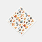 Watercolor Autumn Foliage Botanical Thanksgiving スタンダードカクテルナプキン (角)