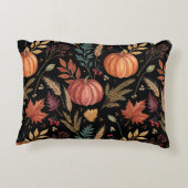 Watercolor Autumn Harvest Pattern アクセントクッション (裏面)