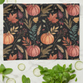 Watercolor Autumn Harvest Pattern キッチンタオル (折り畳み)