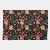 Watercolor Autumn Harvest Pattern キッチンタオル (横)