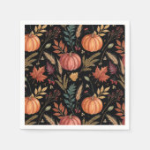 Watercolor Autumn Harvest Pattern スタンダードカクテルナプキン (正面)
