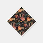 Watercolor Autumn Harvest Pattern スタンダードカクテルナプキン (角)