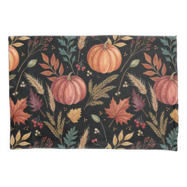 Watercolor Autumn Harvest Pattern 枕カバー