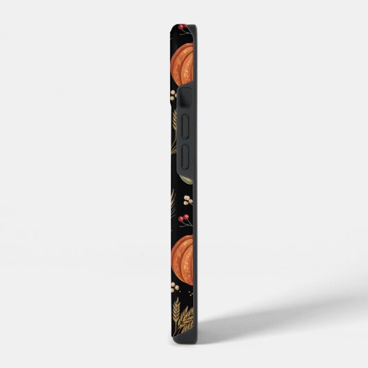 Watercolor Autumn Harvest Pattern iPhoneケース (左側面)