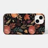 Watercolor Autumn Harvest Pattern iPhoneケース (裏面横)