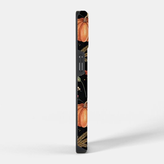 Watercolor Autumn Harvest Pattern iPhoneケース (右側面)