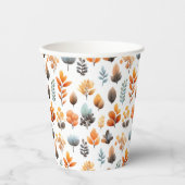 Watercolor Autumn Leaf Pattern Thanksgiving 紙コップ (正面)