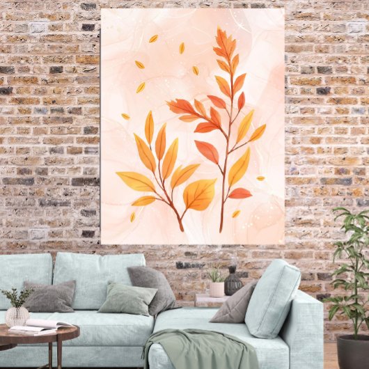 Watercolor Autumn Leaves Botanical Poster ポスター