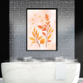 Watercolor Autumn Leaves Botanical Poster ポスター