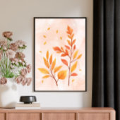Watercolor Autumn Leaves Botanical Poster ポスター