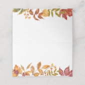 Watercolor Autumn Leaves Fall Wedding Seating プレイスカード (外部開封)