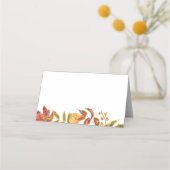Watercolor Autumn Leaves Fall Wedding Seating プレイスカード (裏面)