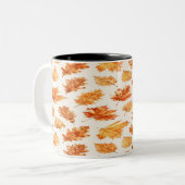 Watercolor Autumn Leaves Mug ツートーンマグカップ (正面左)
