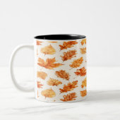 Watercolor Autumn Leaves Mug ツートーンマグカップ (左)
