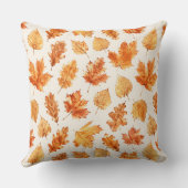 Watercolor Autumn Leaves Pillow クッション (裏面)
