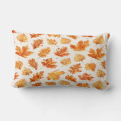 Watercolor Autumn Leaves Pillow ランバークッション (裏面)
