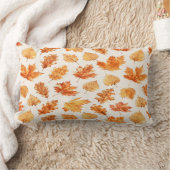Watercolor Autumn Leaves Pillow ランバークッション (ブランケット)