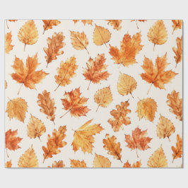 Watercolor Autumn Leaves Wrap ラッピングペーパー