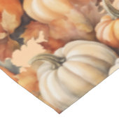 Watercolor Autumn Pumpkins with Leaves テーブルクロス (アングル)