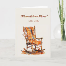 Watercolor Autumn Rocking Chair カード