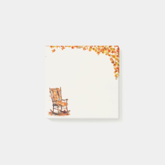 Watercolor Autumn Rocking Chair ポストイット (正面)