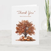 Watercolor Autumn Tree with Pumpkins カード (正面)