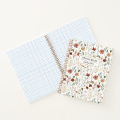 Watercolor Autumn Wildflower Garden Floral Pattern ノートブック (内部)