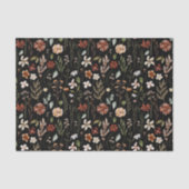 Watercolor Autumn Wildflower Garden Floral Pattern 薄葉紙 (正面)