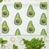 Watercolor Avocado Pattern キッチンタオル (折り畳み)