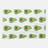 Watercolor Avocado Pattern キッチンタオル (横)