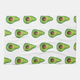 Watercolor Avocado Pattern キッチンタオル
