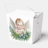 Watercolor Baby Angel With Wings Baptism フェイバーボックス (裏面サイド)