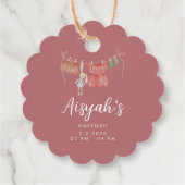 Watercolor Baby Clothes Dusty Rose Aqeeqah  フェイバータグ (裏面)