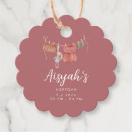 Watercolor Baby Clothes Dusty Rose Aqeeqah フェイバータグ