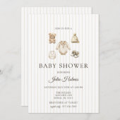 Watercolor Baby Clothes | Fall Baby Shower 招待状 (正面/裏面)