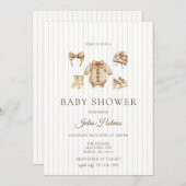 Watercolor Baby Clothes | Fall Baby Shower 招待状 (正面/裏面)