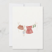 Watercolor Baby Girl Clothesline Aqeeqah 招待状 (裏面)